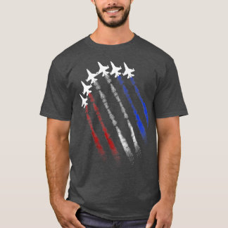 Fighter Jet American Flag Patriot 4th Of July  Art T-Shirt