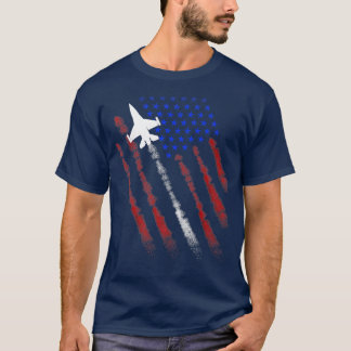 Fighter Jet American Flag Patriot Happy 4th Of Jul T-Shirt