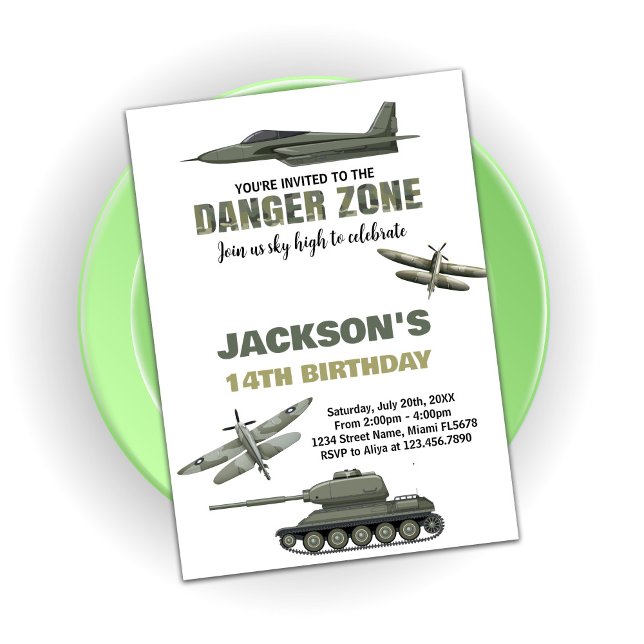  Fighter Jet Birthday Invitations Danger Zone (Fighter Jet Birthday Invitations Danger Zone)