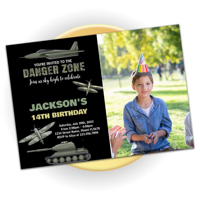  Fighter Jet Birthday Invitations With Photo (Fighter Jet Birthday Invitations With Photo)
