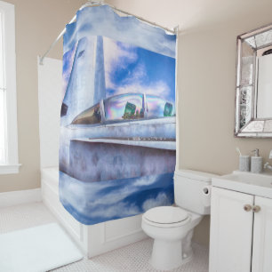 FIGHTER JET F-18 HORNET COCKPIT At Ease Shower Curtain