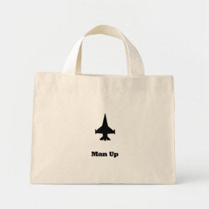 Fighter Jet Man Up Mini Tote Bag