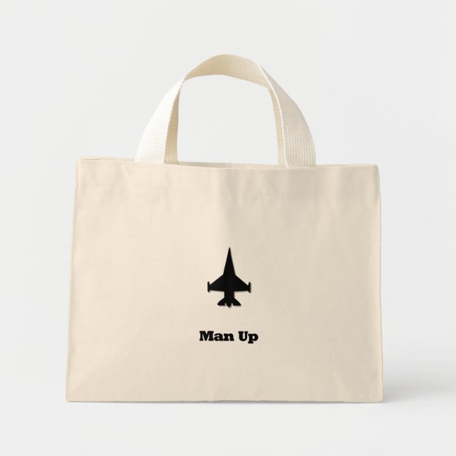 Fighter Jet Man Up Mini Tote Bag (Front)