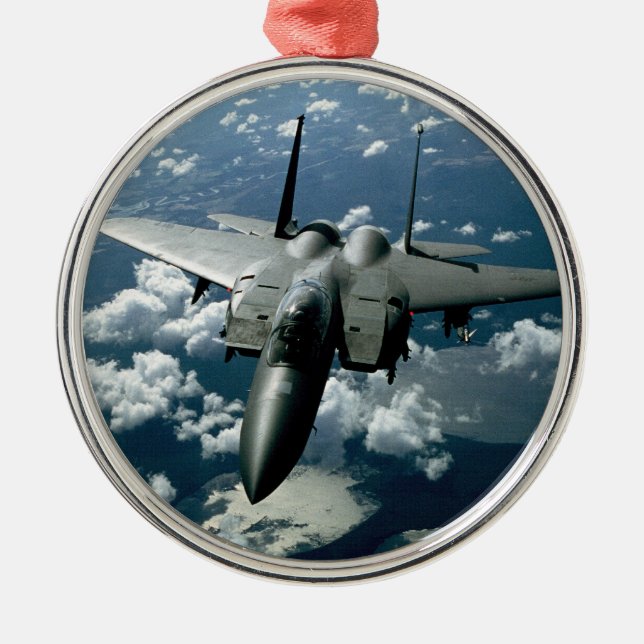 Fighter Jet Metal Tree Decoration (Front)
