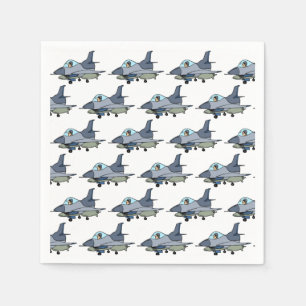 Fighter Jet Paper Napkins, Military Aircraft Party Napkin