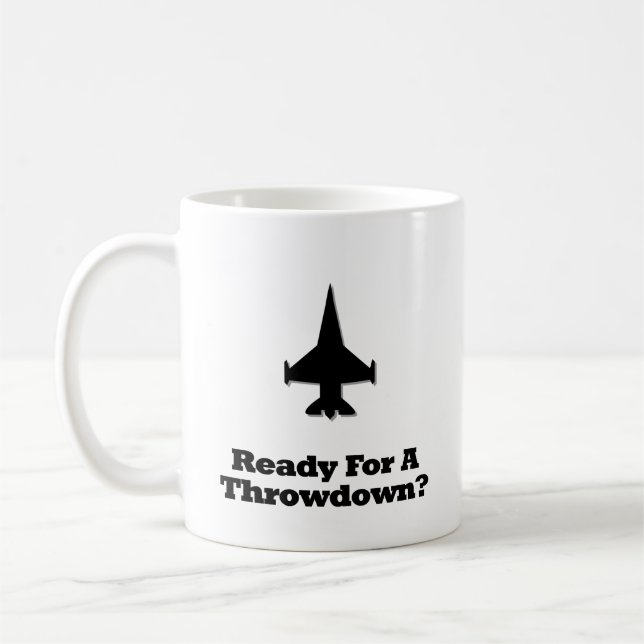 Fighter Jet Ready For A Throwdown Coffee Mug (Left)