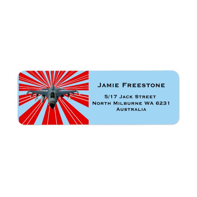 Fighter Jet Return Address Label (Front)