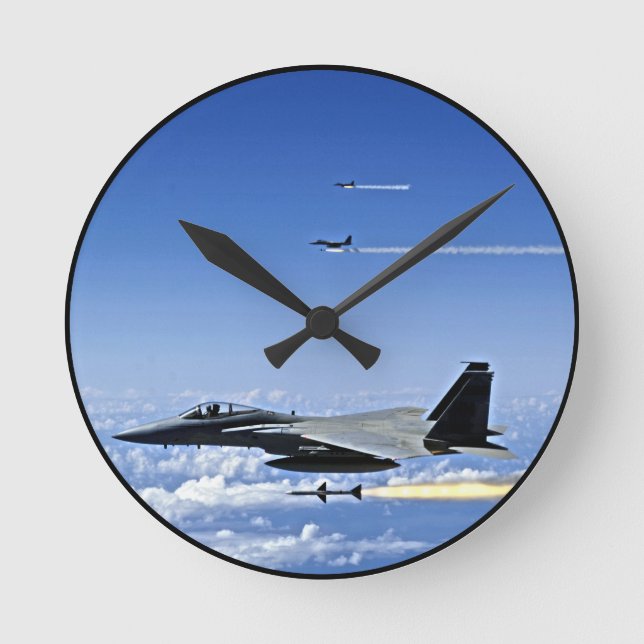 Fighter Jet Round Clock (Front)
