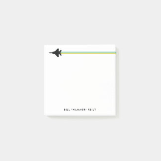 Fighter Jet Striped Custom Name Post-It Notepad