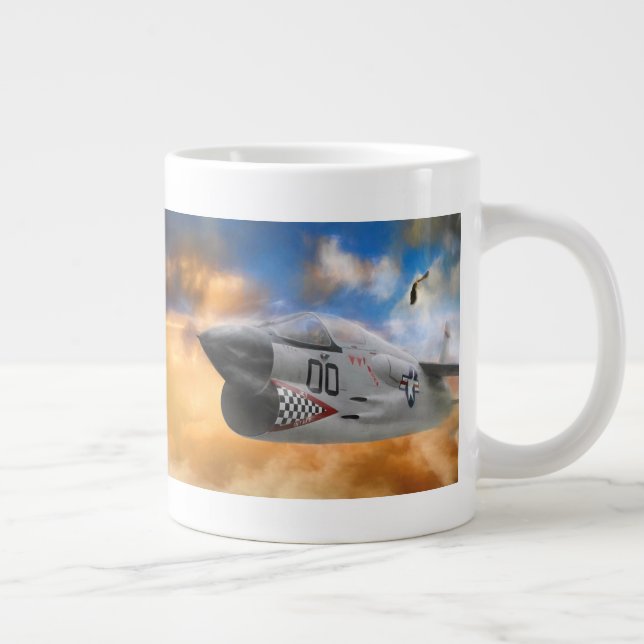 FIGHTER JET WILD SKY FRONTIERS LARGE COFFEE MUG (Right)