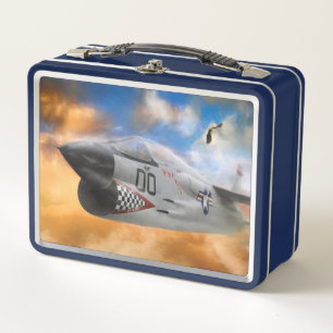FIGHTER JET WILD SKY FRONTIERS METAL LUNCH BOX