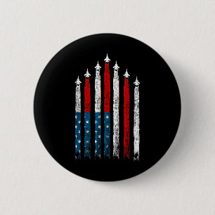 Fighter Jets 4th Of July Usa Flag Patriotic Men Bo 6 Cm Round Badge