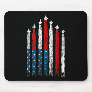 Fighter Jets 4th Of July Usa Flag Patriotic Men Bo Mouse Pad