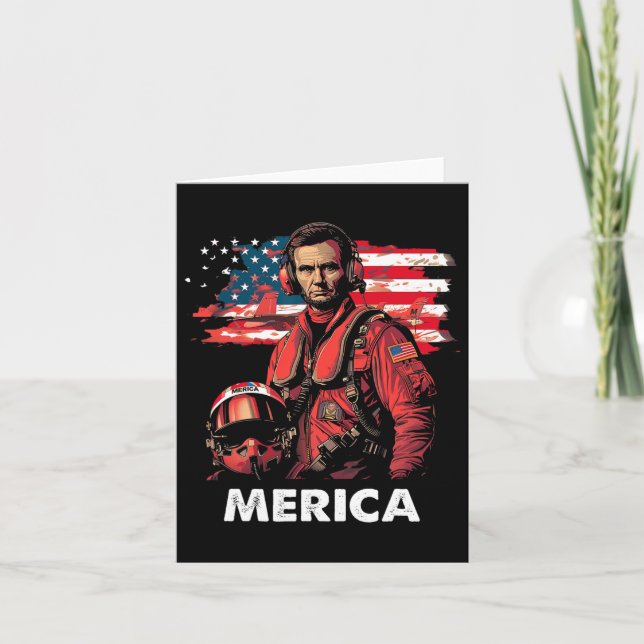 Fighter Jets Abraham Lincoln 4th Of July Boys Amer Card (Front)