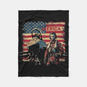 Fighter Jets Abraham Lincoln 4th Of July Boys Amer Fleece Blanket