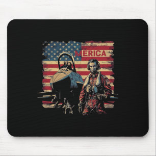 Fighter Jets Abraham Lincoln 4th Of July Boys Amer Mouse Pad