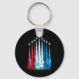 Fighter Jets American Flag For 4th Of July Patriot Key Ring