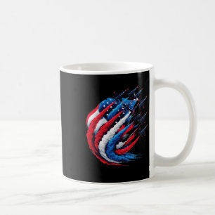 Fighter Jets Patriotic Red White Blue Smoke Usa Fl Coffee Mug
