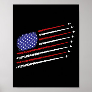 Fighter Jets With Usa American Flag 4th Of July Ce Poster