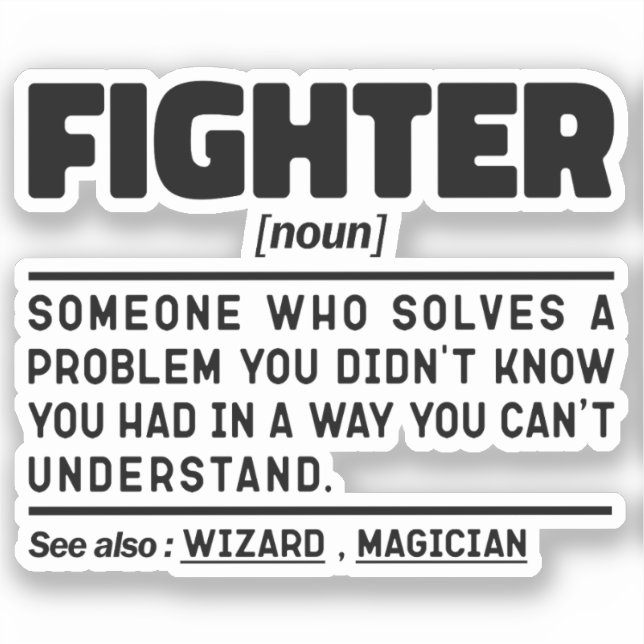Fighter Noun Definition Fighting Instructor Sports (Front)