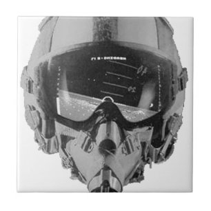 Fighter Pilot Helmet and Altimeter Ceramic Tile