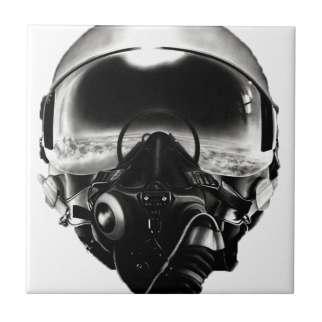 Fighter Pilot Helmet Ceramic Tile (Front)