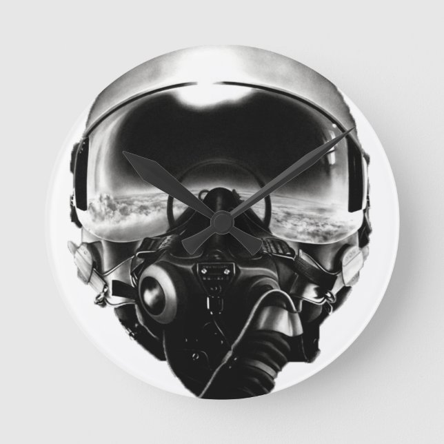 Fighter Pilot Helmet Round Clock (Front)