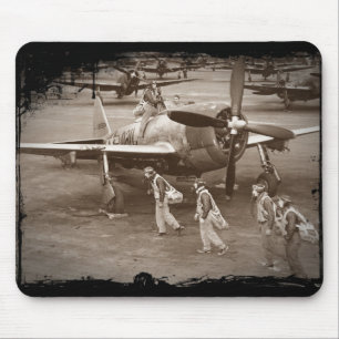 Fighter Pilots Training on P-47 Thunderbolts Mouse Pad