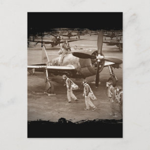 Fighter Pilots Training on P-47 Thunderbolts Postcard