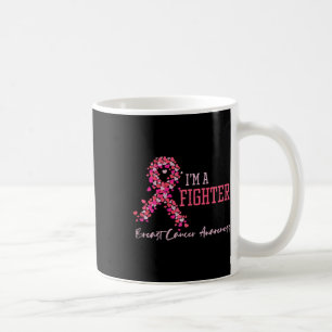 Fighter Pink Ribbon Hearts Breast Cancer Awareness Coffee Mug