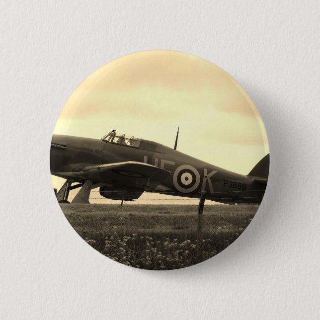 Fighter Scrambled For Take Off 6 Cm Round Badge (Front)