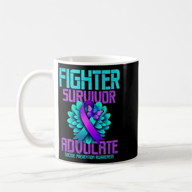 Fighter Survivor Advocate Premium Coffee Mug (Left)