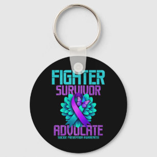 Fighter Survivor Advocate Premium Key Ring