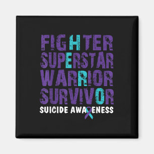 Fighter Survivor Suicide Awareness Mental Health Magnet