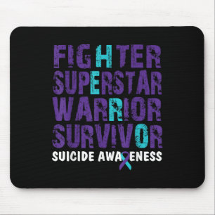 Fighter Survivor Suicide Awareness Mental Health Mouse Pad