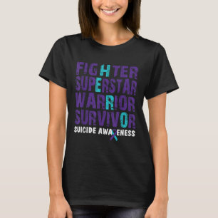 Fighter Survivor Suicide Awareness Mental Health T-Shirt