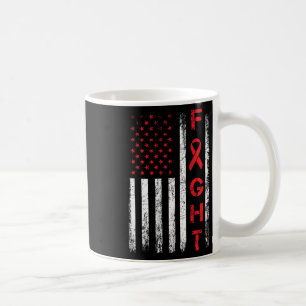 Fighter Usa Flag - Fight Heart Disease Awareness Coffee Mug