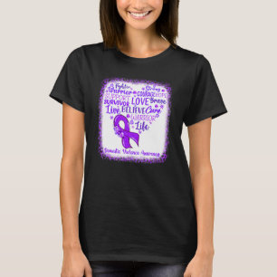 Fighter Warrior Cure Purple Domestic Violence Awar T-Shirt