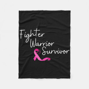 Fighter Warrior Survivor Breast Cancer Awareness Fleece Blanket