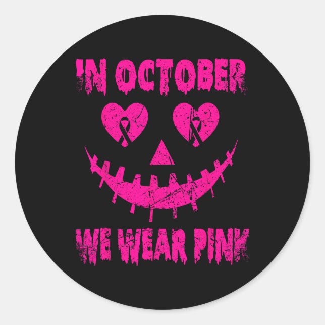 Fighters Emble Get Your Pink Jackolantern Tee  Classic Round Sticker (Front)