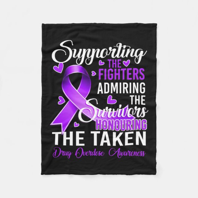 Fighters Honouring Taken Drug Overdose Awareness 2 Fleece Blanket (Front)
