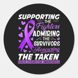 Fighters Honouring Taken Overdose Awareness  Classic Round Sticker