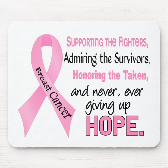 Fighters Survivors Taken Pink Ribbon Breast Cancer Mouse Pad (Front)