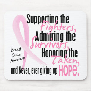 Fighters Survivors Taken Watercolor Pink Ribbon Mouse Pad