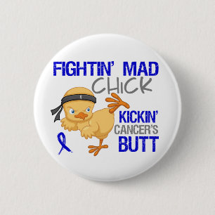 Fightin Chick Colon Cancer 6 Cm Round Badge