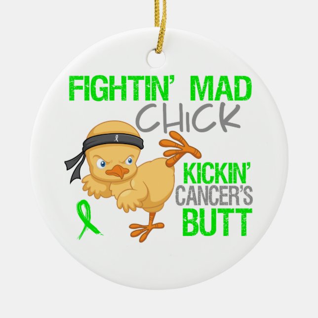 Fightin Chick General Lymphoma Ceramic Ornament (Front)