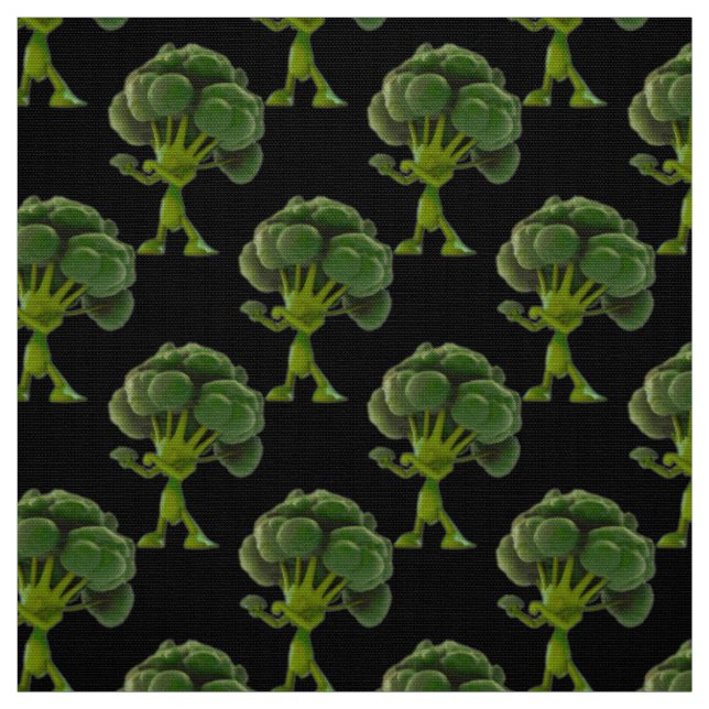 Fighting Broccoli Boxing Fabric (Swatch)