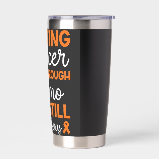 Fighting Cancer AML Leukemia Awareness Support Insulated Tumbler (Left)