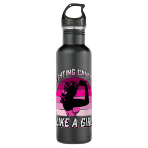 Fighting Cancer Like A Girl Breast Cancer Warrior  710 Ml Water Bottle