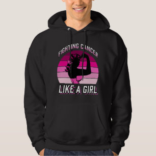 Fighting Cancer Like A Girl Breast Cancer Warrior Hoodie